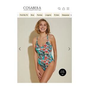 Cosabella Women's Multicolor Floral One-Piece Swimsuit Ring Accent Size XL NWT